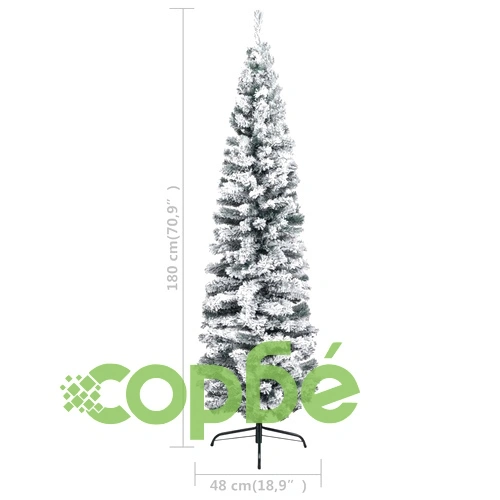 Тънка изкуствена коледна елха с LED и топки, зелена, 180 см ➤ топ цена ➤ sorbe.bg