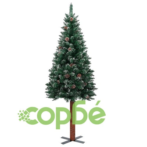 Тънка коледна елха с LED и комплект топки, зелена, 180 см ➤ топ цена ➤ sorbe.bg