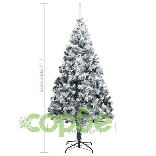 Изкуствена коледна елха LED и комплект топки зелена 210 см PVC ➤ топ цена ➤ sorbe.bg