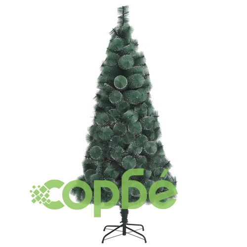 Изкуствена коледна елха с LED и топки, зелена, 120 см, PVC и PE ➤ топ цена ➤ sorbe.bg