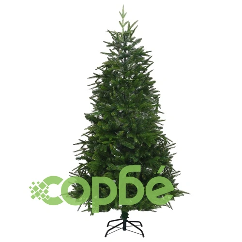 Изкуствена коледна елха с LED и топки, зелена, 210 см, PVC и PE ➤ топ цена ➤ sorbe.bg