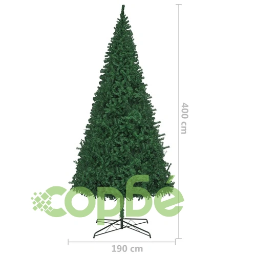 Изкуствена коледна елха с LED и комплект топки, 400 см, зелена ➤ топ цена ➤ sorbe.bg