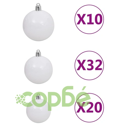 Изкуствена коледна елха с LED и комплект топки, 400 см, зелена ➤ топ цена ➤ sorbe.bg