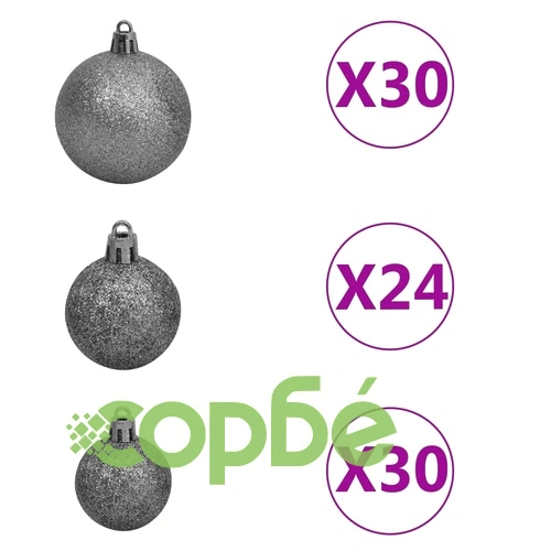 Изкуствена коледна елха с LED и комплект топки 500 см бяла ➤ топ цена ➤ sorbe.bg