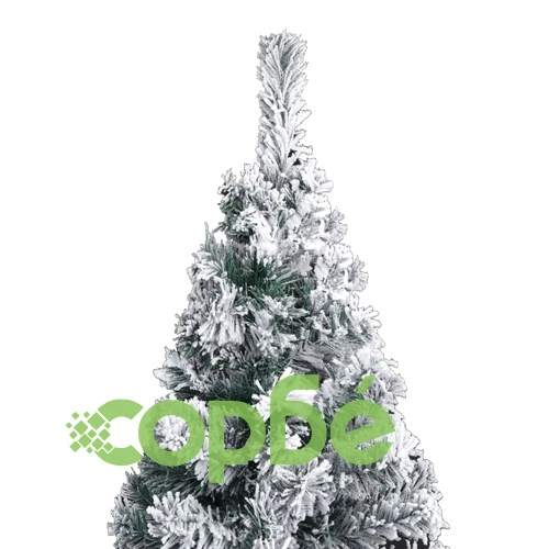 Тънка изкуствена коледна елха с LED и топки, зелена, 210 см ➤ топ цена ➤ sorbe.bg