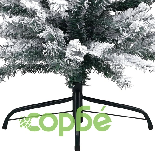 Тънка изкуствена коледна елха с LED и топки, зелена, 210 см ➤ топ цена ➤ sorbe.bg