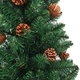 Тънка коледна елха с LED и комплект топки, зелена, 150 см, PVC