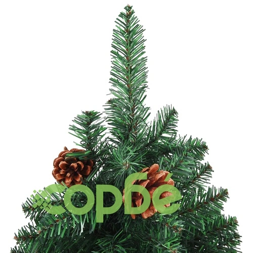 Тънка коледна елха с LED и комплект топки, зелена, 180 см, PVC ➤ топ цена ➤ sorbe.bg