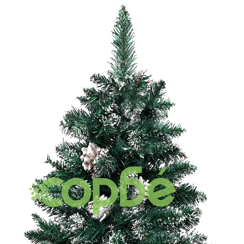Тънка предварително осветена коледна елха с топки зелена 180 см ➤ топ цена ➤ sorbe.bg