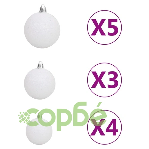 Изкуствена коледна елха с LED и комплект топки, зелена, 120 см ➤ топ цена ➤ sorbe.bg