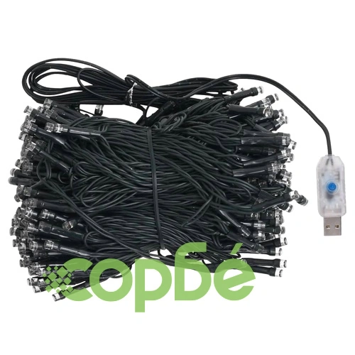 Коледен гирлянд с LED и комплект топки, зелен, 10 м, PVC ➤ топ цена ➤ sorbe.bg