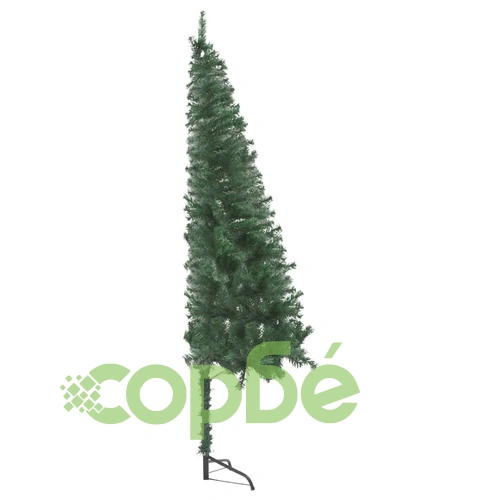 Ъглова изкуствена коледна елха с LED, зелена, 120 см, PVC ➤ топ цена ➤ sorbe.bg