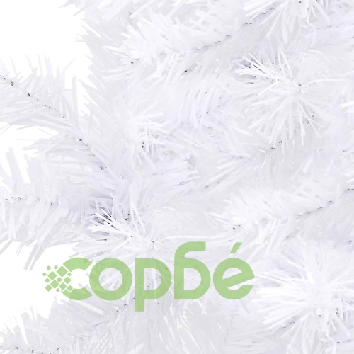 Ъглова изкуствена коледна елха с LED, бяла, 150 см, PVC  ➤ топ цена ➤ sorbe.bg