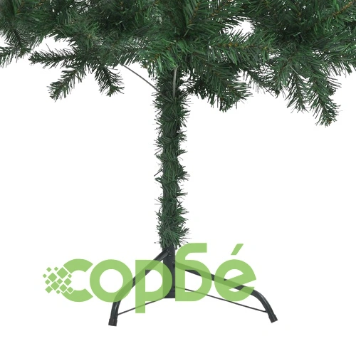 Ъглова изкуствена коледна елха с LED и топки зелена 120 см PVC ➤ топ цена ➤ sorbe.bg