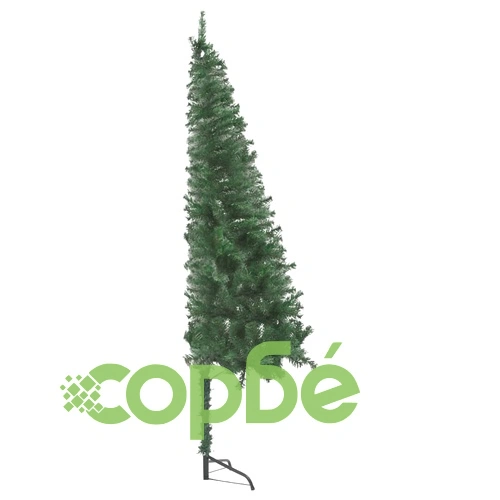 Ъглова изкуствена коледна елха с LED и топки зелена 240 см PVC ➤ топ цена ➤ sorbe.bg