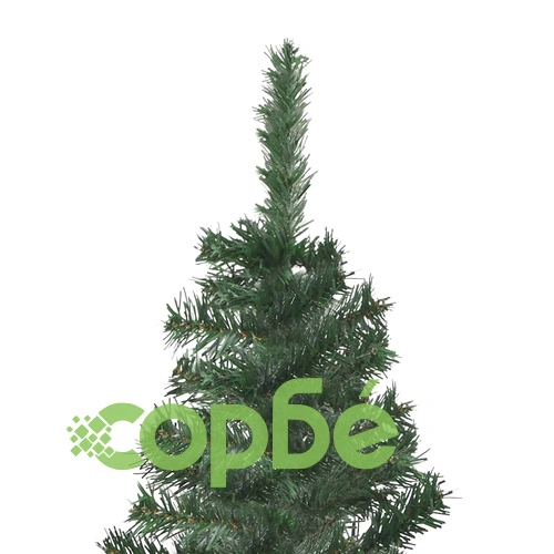 Ъглова изкуствена коледна елха с LED и топки зелена 150 см PVC  ➤ топ цена ➤ sorbe.bg
