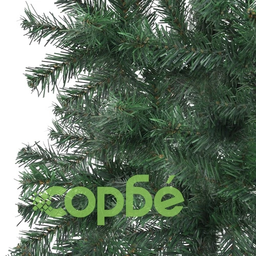 Ъглова изкуствена коледна елха с LED и топки зелена 150 см PVC  ➤ топ цена ➤ sorbe.bg