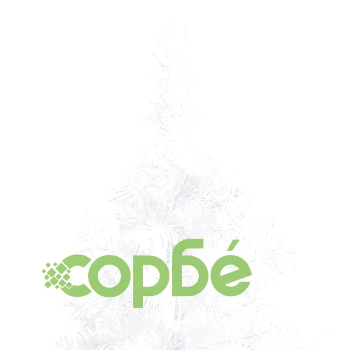 Ъглова изкуствена коледна елха с LED и топки, бяла, 150 см, PVC  ➤ топ цена ➤ sorbe.bg