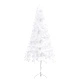 Ъглова изкуствена коледна елха с LED и топки бяла 180 см PVC