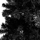 Тънка коледна елха с LED, черна, 210 см