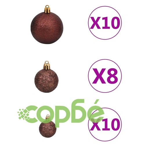 Коледно дърво арка с LED и комплект топки, зелено, 240 см ➤ топ цена ➤ sorbe.bg