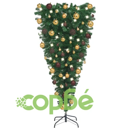 Обърната изкуствена коледна елха с LED и комплект топки 120 см ➤ топ цена ➤ sorbe.bg