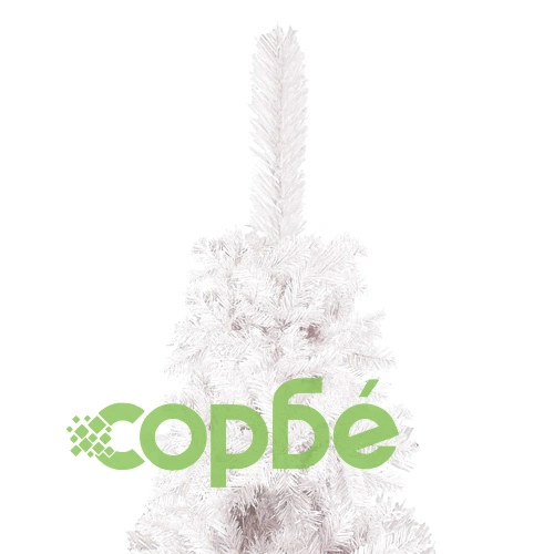 Тънка коледна елха с LED и комплект топки, бяла, 240 см ➤ топ цена ➤ sorbe.bg