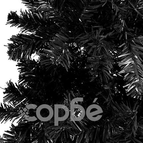 Тънка коледна елха с LED и комплект топки, черна, 210 см ➤ топ цена ➤ sorbe.bg