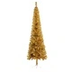 Тънка коледна елха с LED и комплект топки, златиста, 180 см
