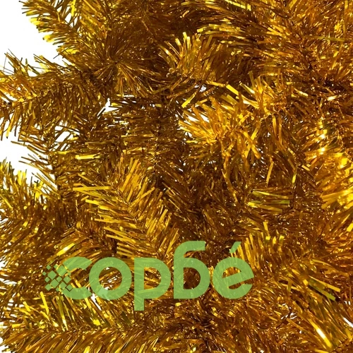 Тънка коледна елха с LED и комплект топки, златиста, 180 см ➤ топ цена ➤ sorbe.bg