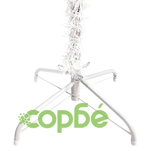 Тънка коледна елха с LED и комплект топки, бяла, 210 см ➤ топ цена ➤ sorbe.bg