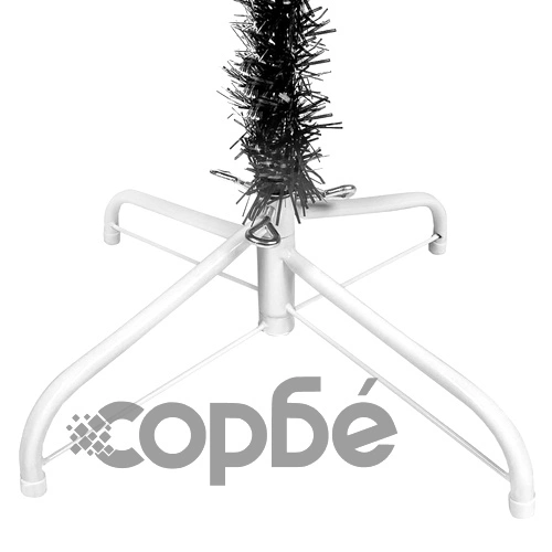 Тънка коледна елха с LED и комплект топки, черна, 210 см ➤ топ цена ➤ sorbe.bg