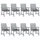 Градински трапезни столове с възглавници, 8 бр, акация масив