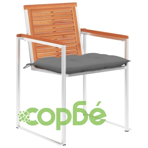 Градински столове 8 бр с възглавници масивно акациево дърво ➤ топ цена ➤ sorbe.bg