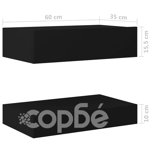 Нощно шкафче, черно, 60x35 см, ПДЧ ➤ топ цена ➤ sorbe.bg