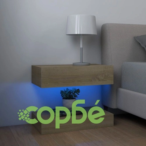 Нощни шкафчета, 2 бр, дъб сонома, 60x35 см, ПДЧ ➤ топ цена ➤ sorbe.bg