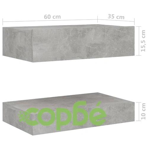 Нощно шкафче, бетонно сиво, 60x35 см, ПДЧ ➤ топ цена ➤ sorbe.bg