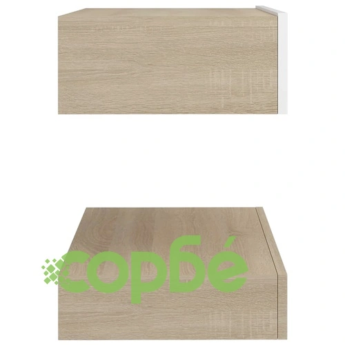 Нощни шкафчета, 2 бр, бяло и дъб сонома, 60x35 см, ПДЧ ➤ топ цена ➤ sorbe.bg