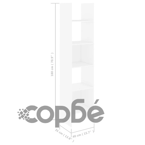 Комплект библиотеки от 4 части, бял, инженерно дърво ➤ топ цена ➤ sorbe.bg