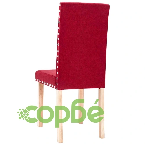 Трапезни столове, 6 бр, виненочервени, текстил ➤ топ цена ➤ sorbe.bg