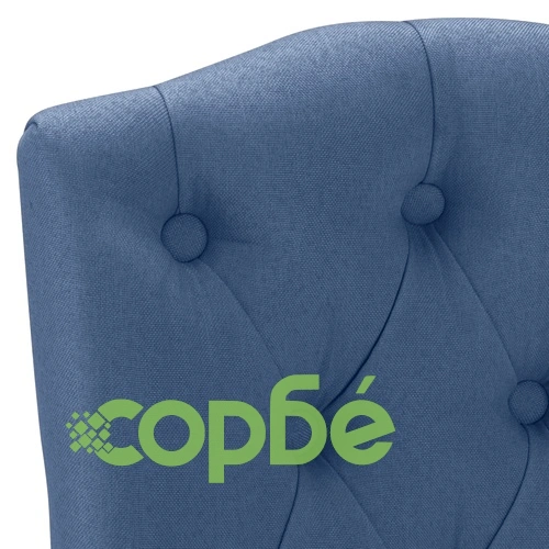 Трапезни столове, 6 бр, сини, текстил ➤ топ цена ➤ sorbe.bg