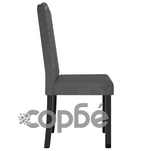 Трапезни столове, 6 бр, тъмносиви, кадифе ➤ топ цена ➤ sorbe.bg