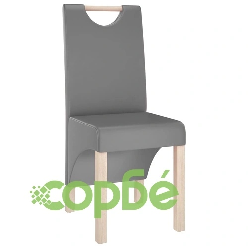 Трапезни столове, 4 бр, сиви, изкуствена кожа ➤ топ цена ➤ sorbe.bg