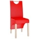 Трапезни столове, 4 бр, червени, изкуствена кожа