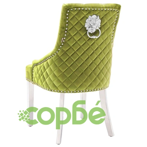 Трапезни столове, 4 бр, светлозелени, кадифе ➤ топ цена ➤ sorbe.bg