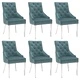Трапезни столове, 6 бр, сини, кадифе