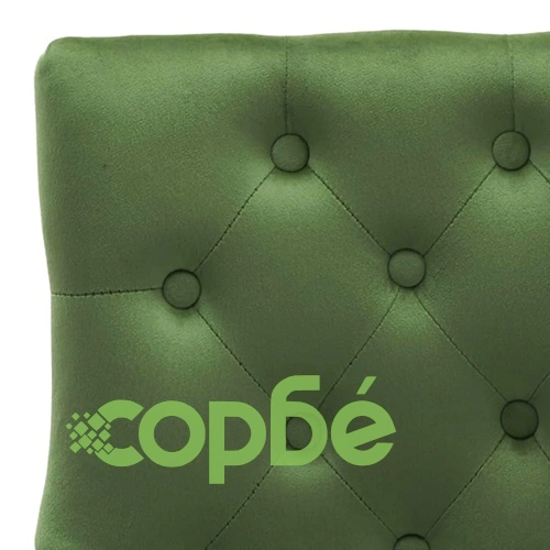 Трапезни столове, 6 бр, тъмнозелени, кадифе ➤ топ цена ➤ sorbe.bg