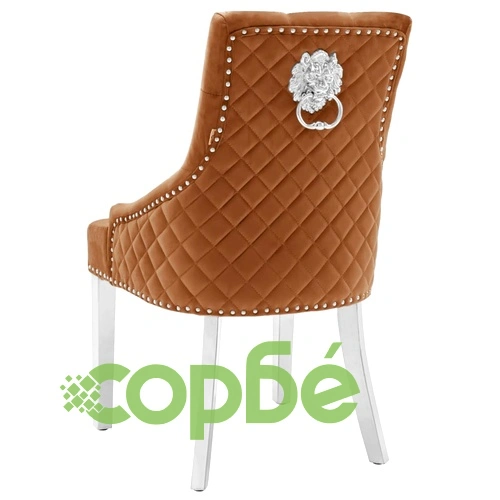Трапезни столове, 6 бр, кафяви, кадифе ➤ топ цена ➤ sorbe.bg