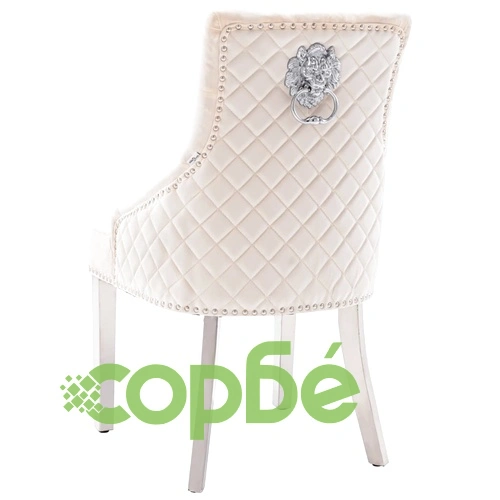 Трапезни столове, 6 бр, кремави, кадифе ➤ топ цена ➤ sorbe.bg