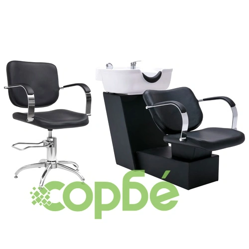 Фризьорска мивка със салонен стол от изкуствена кожа ➤ топ цена ➤ sorbe.bg